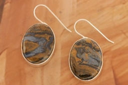 Day 9 Deal - Genuine Pietersite Sterling Silver Native American Earrings